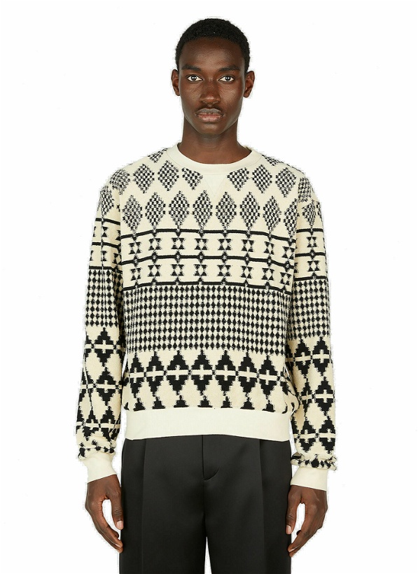 Photo: Saint Laurent - Jacquard Sweater in Cream