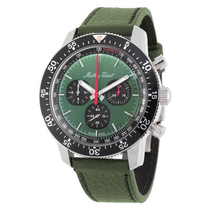 Photo: Mathey-Tissot 1968 Chronograph Automatic Green Dial Mens Watch H1968VE