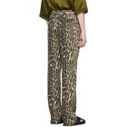 Dries Van Noten Brown and Black Leopard Trousers