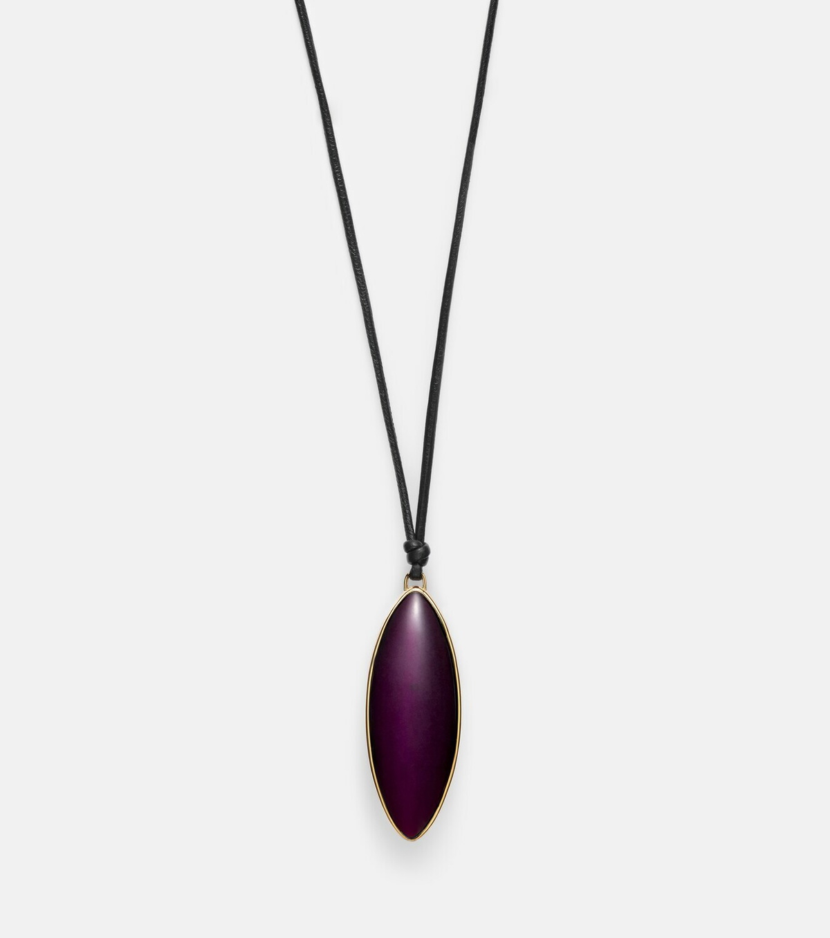 Jennifer Fisher 14kt gold-plated and leather necklace with quartz