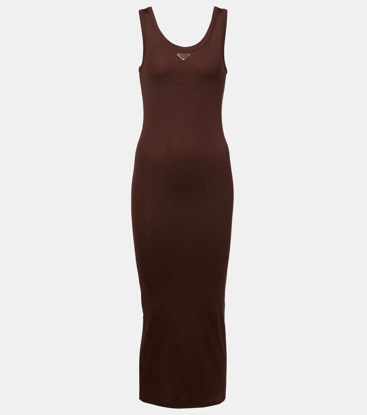 Prada Ribbed-knit cotton midi dress Prada