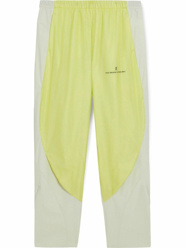 Photo: ON - POST ARCHIVE FACTION Zero Panelled Recycled-Shell Running Trousers - Yellow