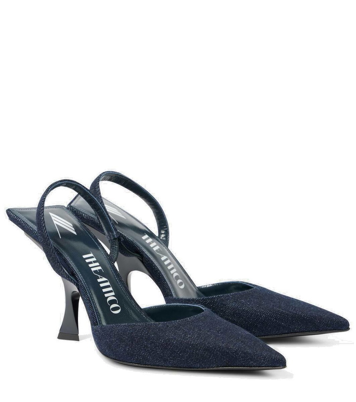 Photo: The Attico Ester 95 denim slingback pumps