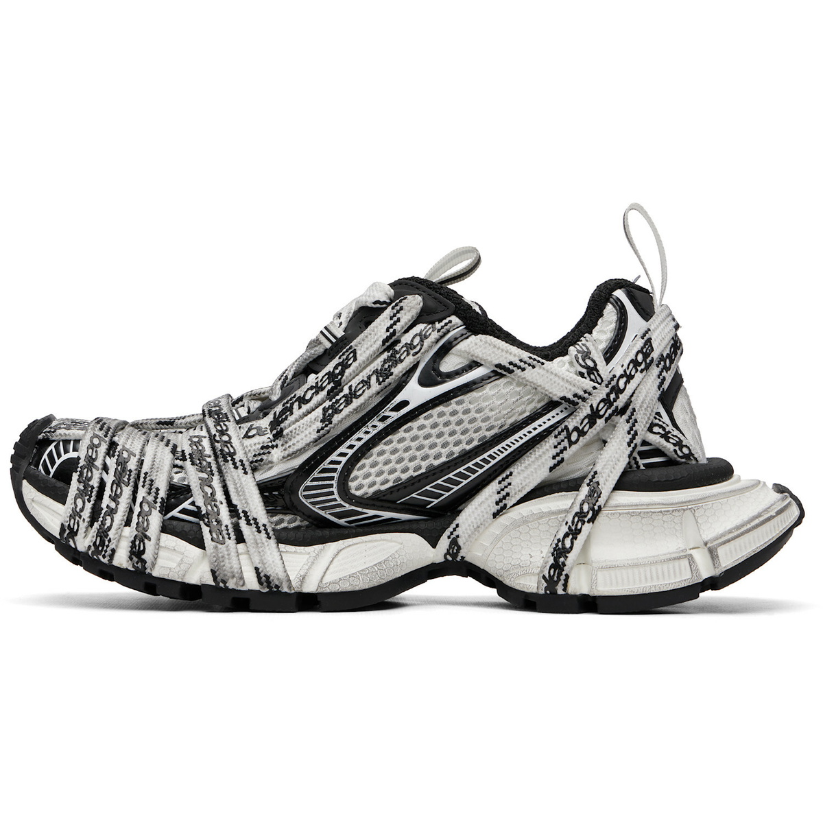 Balenciaga White & Black 3XL Extreme Laces Sneakers