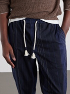 Orlebar Brown - Sonoran Velo Straight-Leg Striped Cotton Drawstring Trousers - Blue