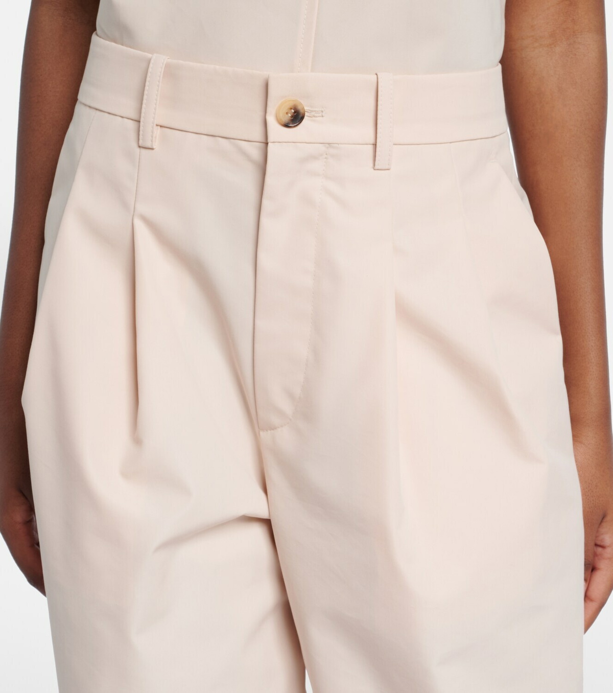 Wardrobe.NYC Pleated cotton-blend wide-leg pants