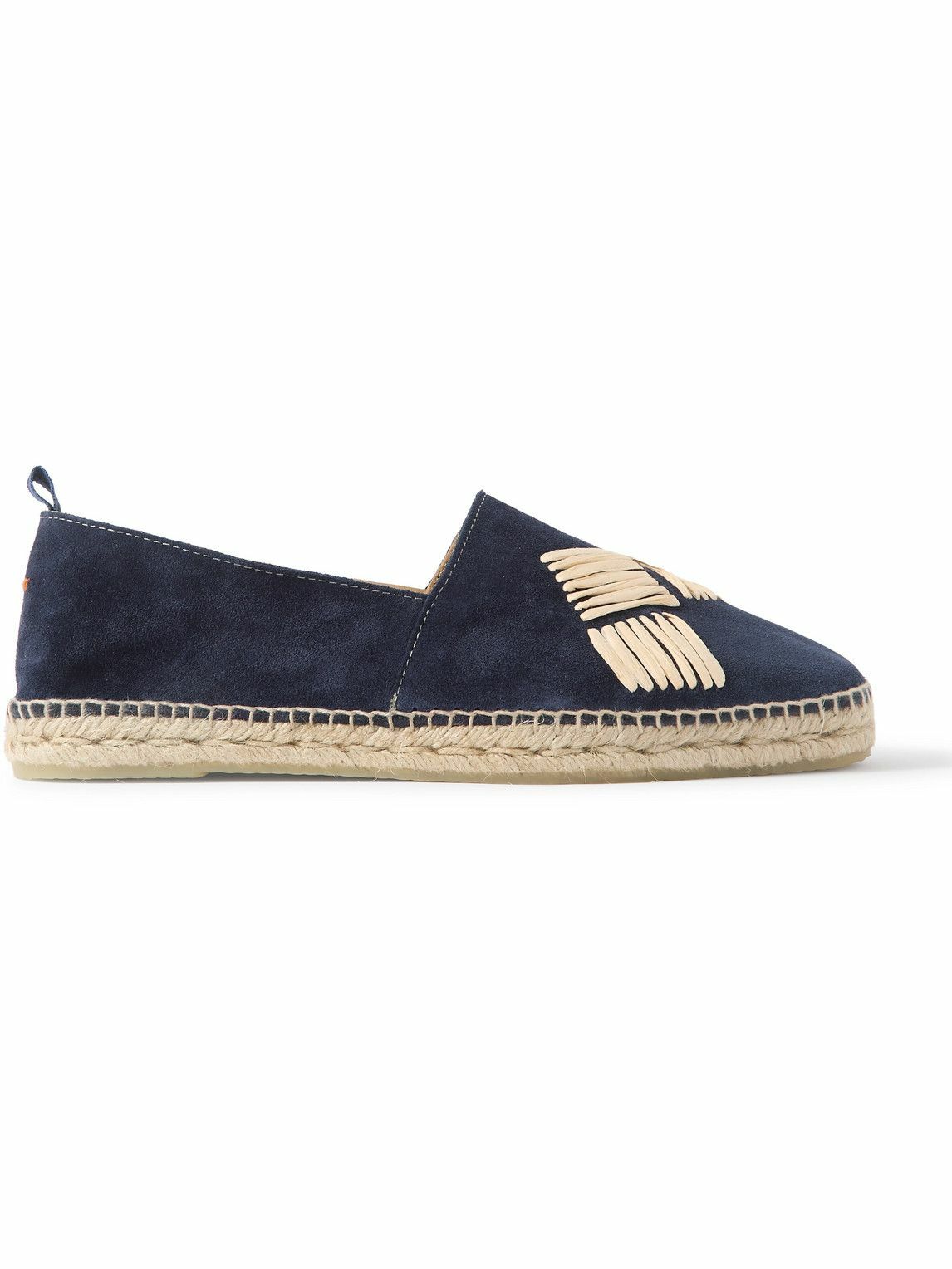 Castañer - Percy Raffia-Trimmed Suede Espadrilles - Blue Castaner