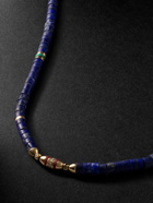 MAOR - Cherish Gold, Lapis Lazuli and Diamond Beaded Necklace - Blue