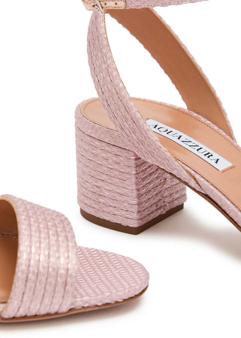 Aquazzura Sundance 50 Woven Sandals Pink