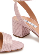 Aquazzura Sundance 50 Woven Sandals Pink