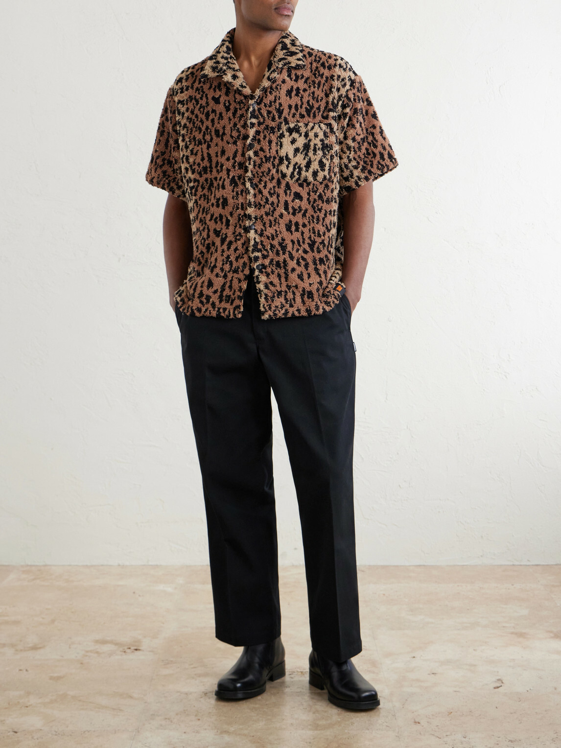 Neighborhood - Hippopotamus Leopard-Print Cotton-Blend Terry Shirt