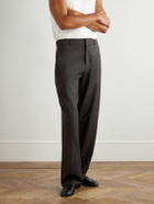 The Row - Mista Straight-Leg Virgin Wool and Mohair-Blend Trousers - Brown