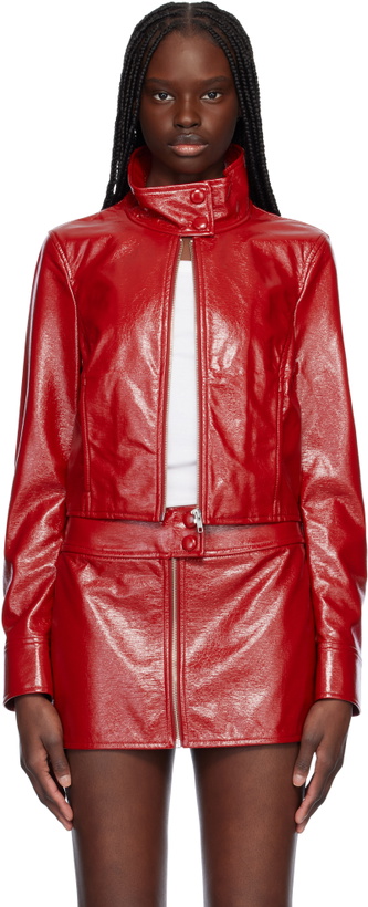 Photo: Stand Studio Red Yaz Faux-Leather jacket