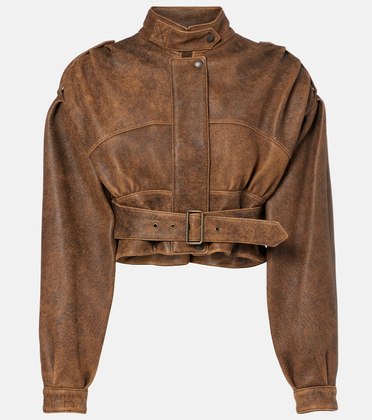 Chloé Cropped leather biker jacket