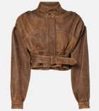 Chloé Cropped leather biker jacket
