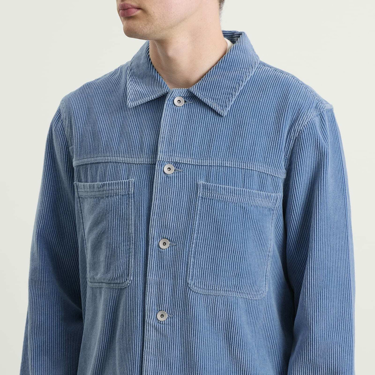 Folk Men's Zaki Jacket in Soft Blue Cord