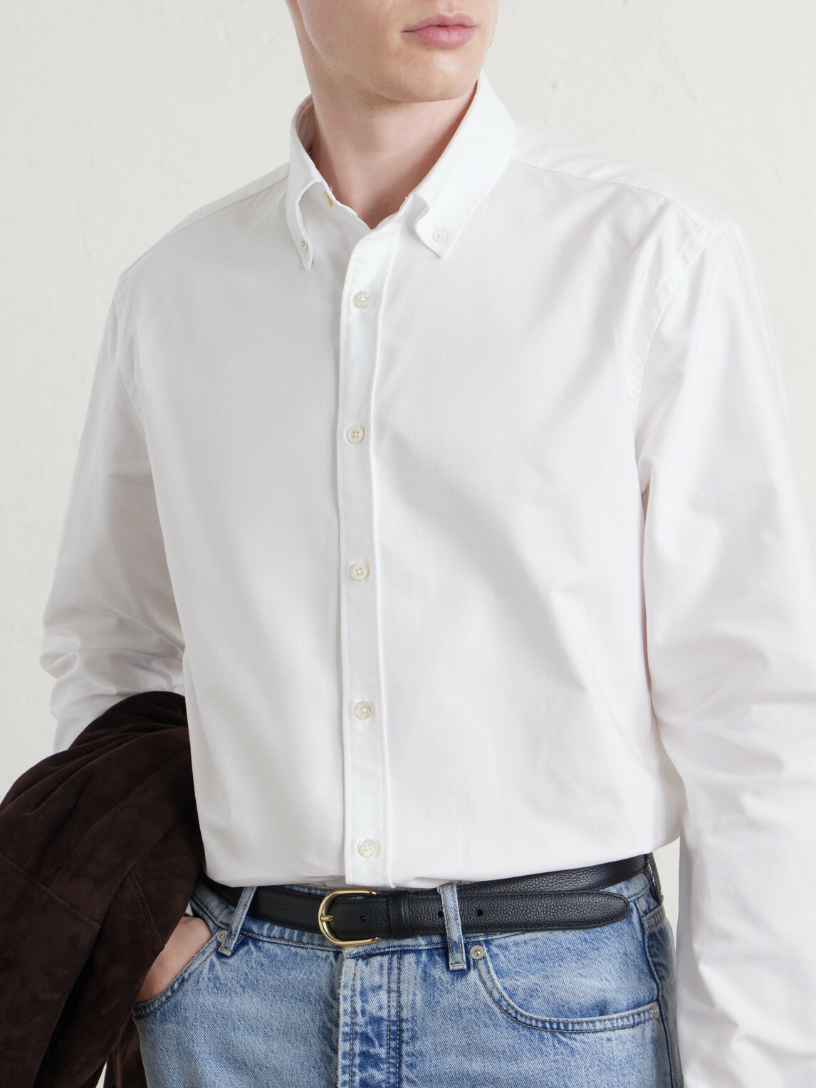 Canali - Button-Down Collar Cotton-Poplin Shirt - White
