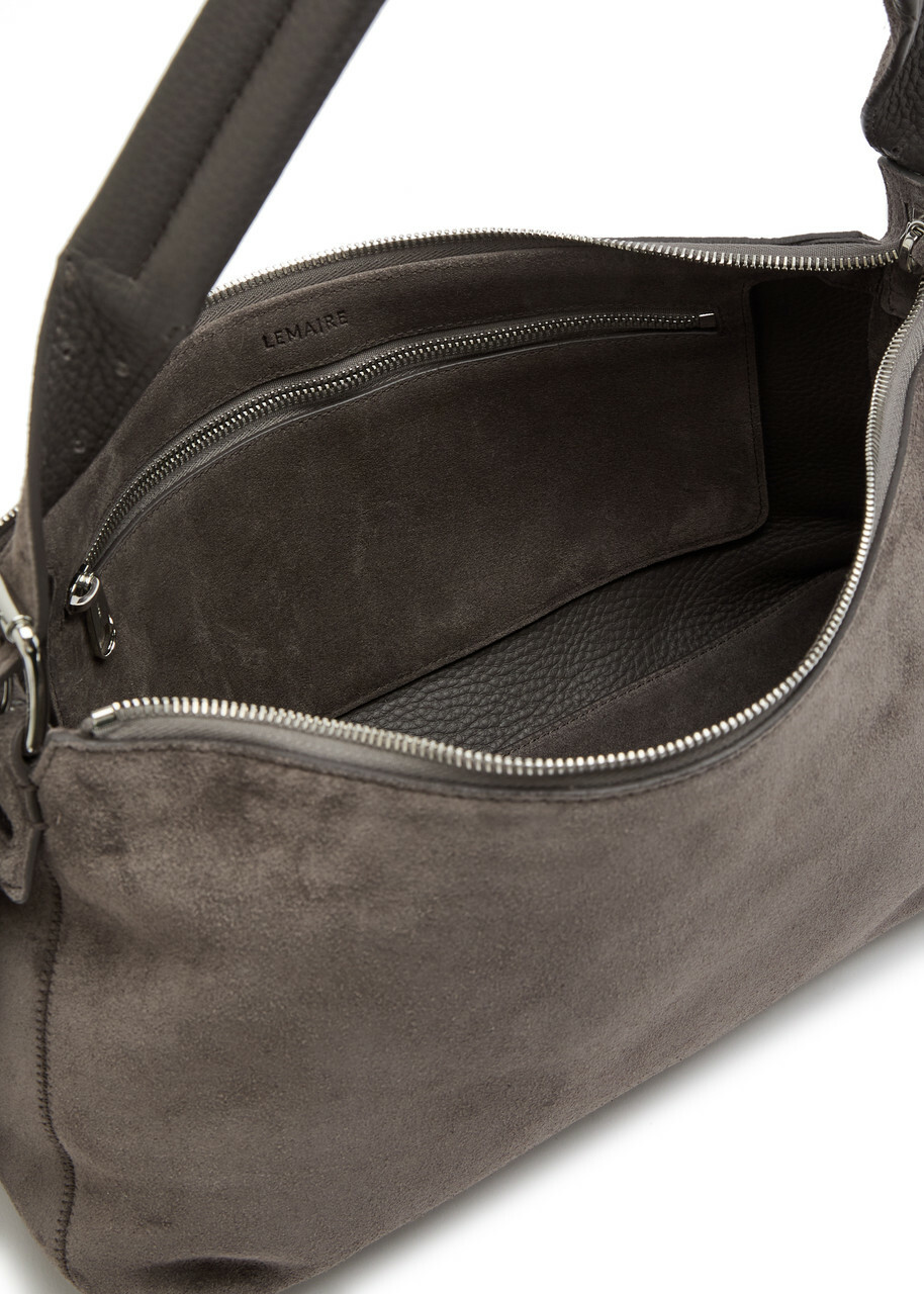 Lemaire Belted Baguette Suede Shoulder bag - Brown - One Size