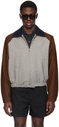 Recto Gray & Brown Zip Jacket