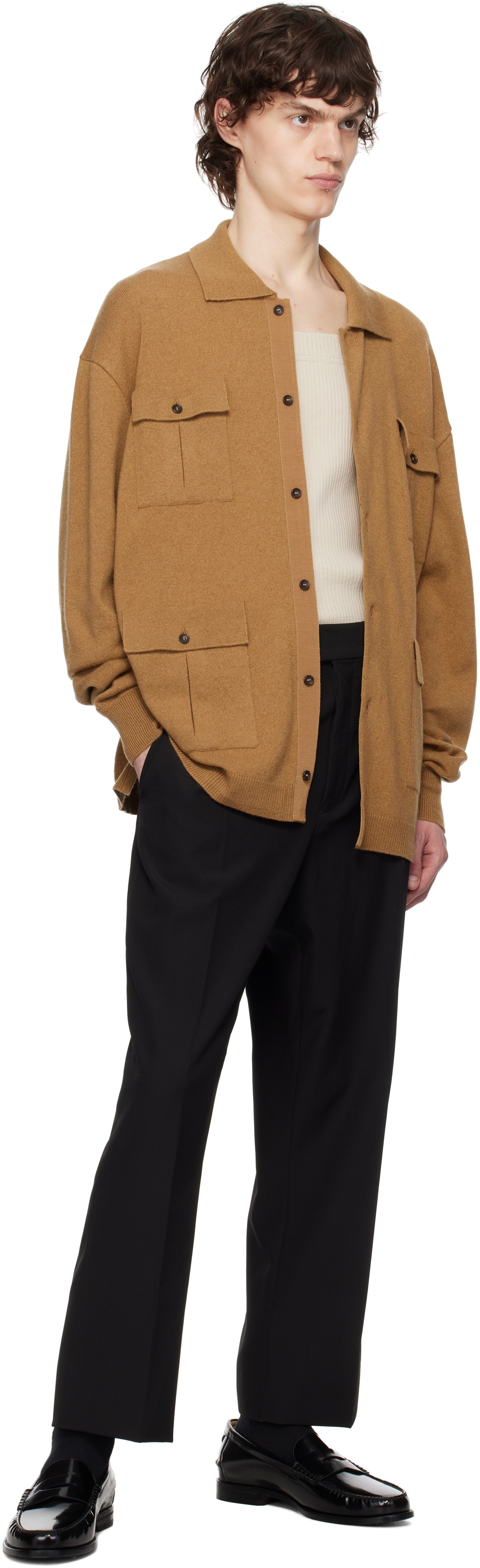 Bally Tan Cashmere Cardigan