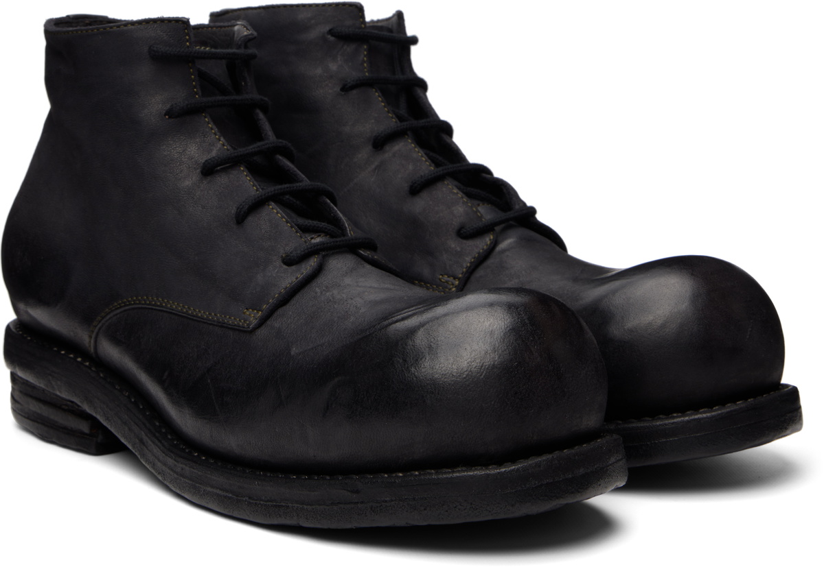 A DICIANNOVEVENTITRE Black Horse T06 Round Toe Ankle Boots