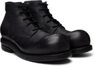 A DICIANNOVEVENTITRE Black Horse T06 Round Toe Ankle Boots