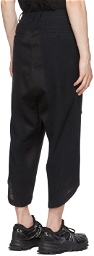 Blackmerle Navy Linen Scallop Hem Lounge Pants