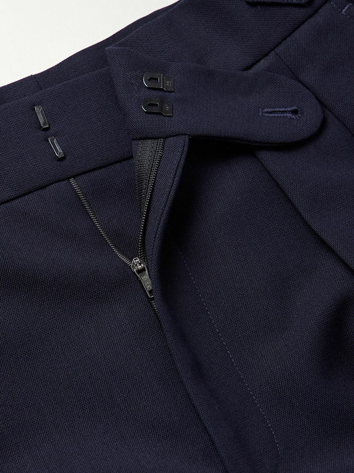 Richard James - Hepworth Slim-Fit Pleated Wool-Crepe Suit Trousers - Blue