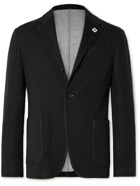 Lardini - Slim-Fit Unstructured Cotton-Blend Jersey Blazer - Black