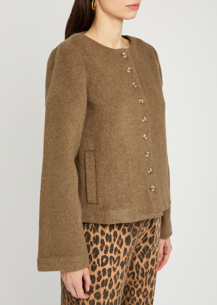 Reformation Lucia Wool-blend Coat Brown