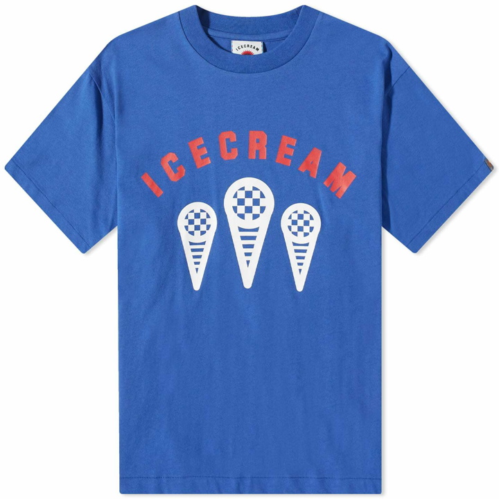 Photo: ICECREAM Men's Race T-Shirt in Blue