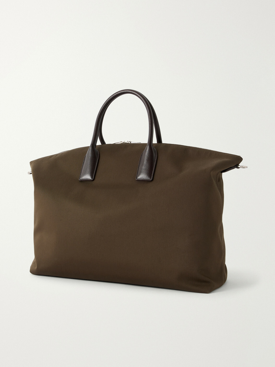 SAINT LAURENT - Bowling Leather-Trimmed Cotton-Canvas Weekend Bag
