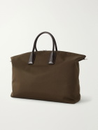 SAINT LAURENT - Bowling Leather-Trimmed Cotton-Canvas Weekend Bag