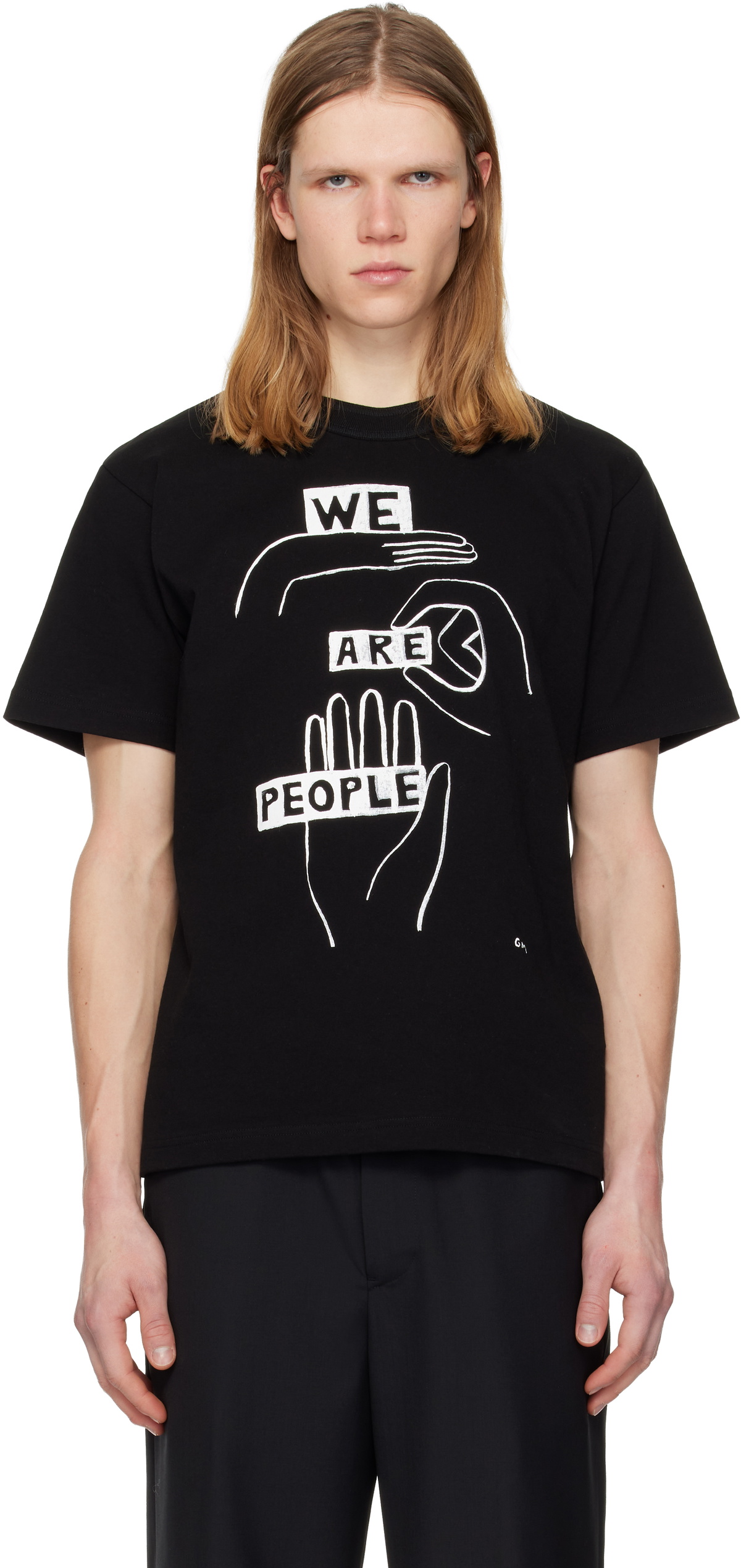 sacai White WTAPS Edition Flock Print T-shirt Sacai