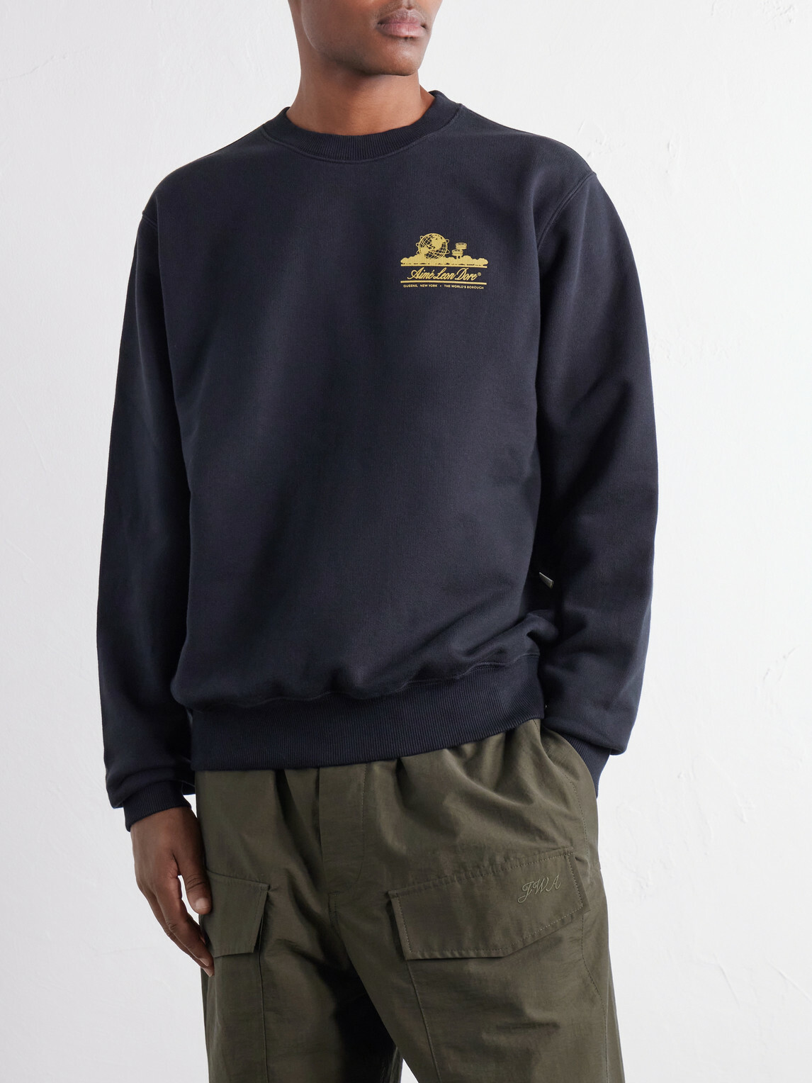 Aimé Leon Dore - Unisphere Logo-Print Cotton-Jersey Sweatshirt - Black