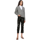 Tibi Grey Eco Tweedy V-Neck Sweater