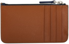 Marni Navy & Brown Saffiano Leather Card Holder