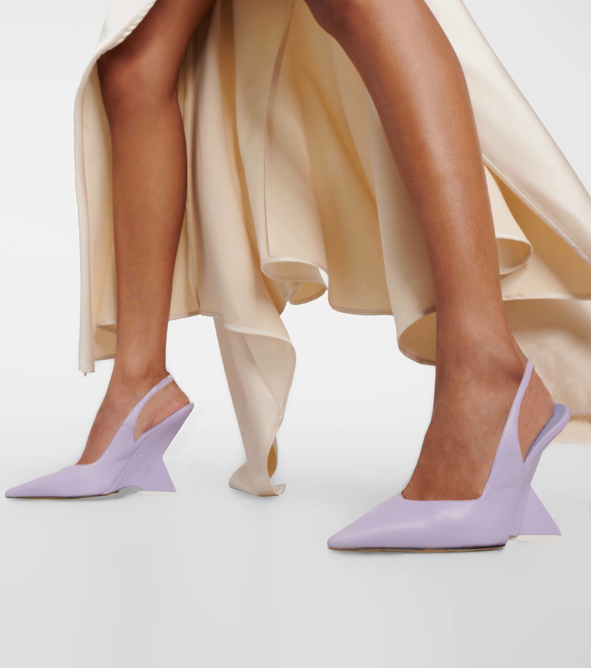 The Attico Cheope 105 leather slingback pumps