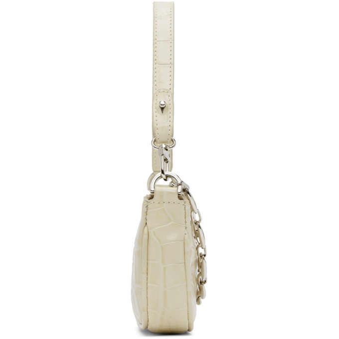 BY FAR Off-White Croc Mini Rachel Bag By Far