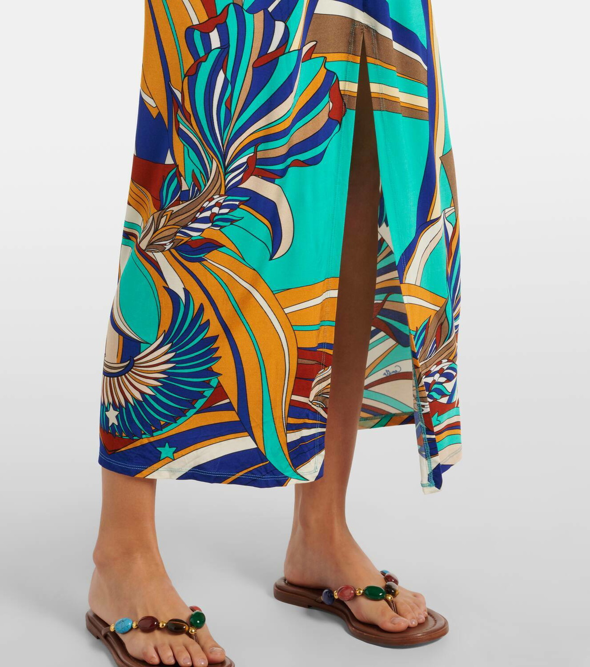 Camilla Draped printed jersey maxi dress Camilla