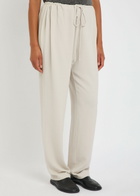 Tove Drawstring Crepe Trousers Light Grey