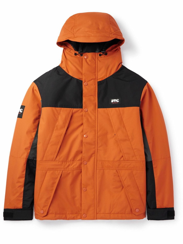 Photo: Pop Trading Company - FTC Skateboarding Logo-Appliquéd Colour-Block Shell Hooded Jacket - Orange