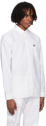 Fred Perry White Embroidered Shirt