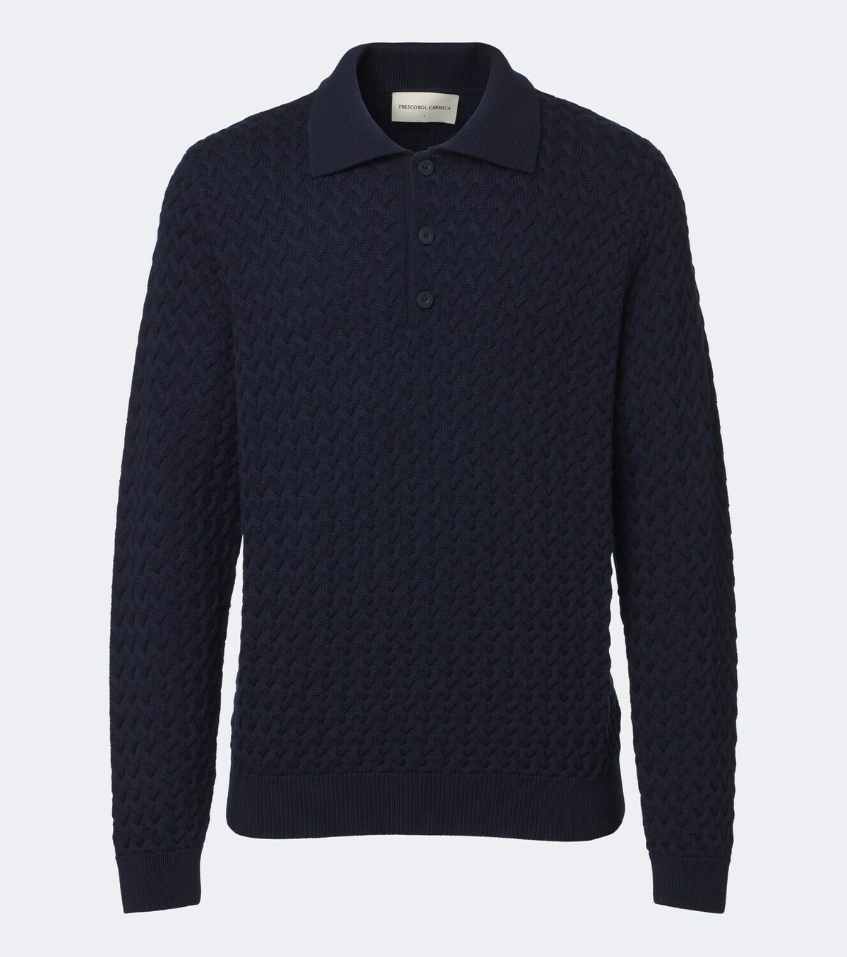 Frescobol Carioca Murilo cable-knit wool polo sweater