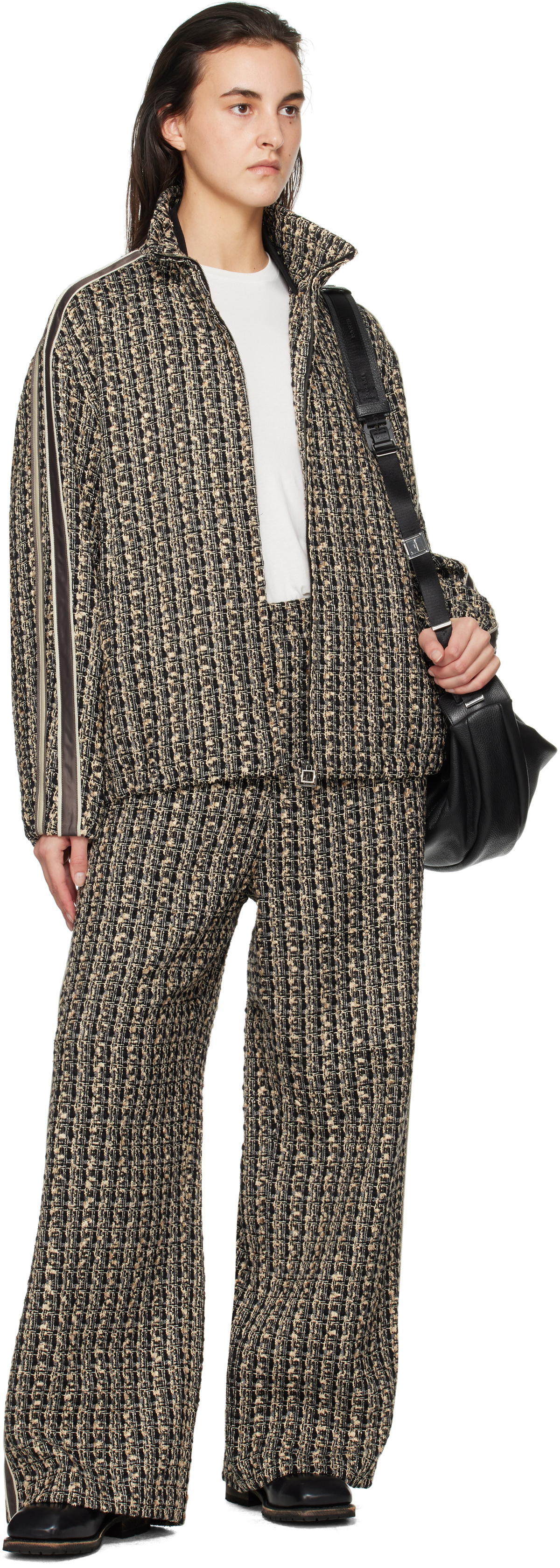 WOOYOUNGMI Gray & Black Tweed Sweatpants