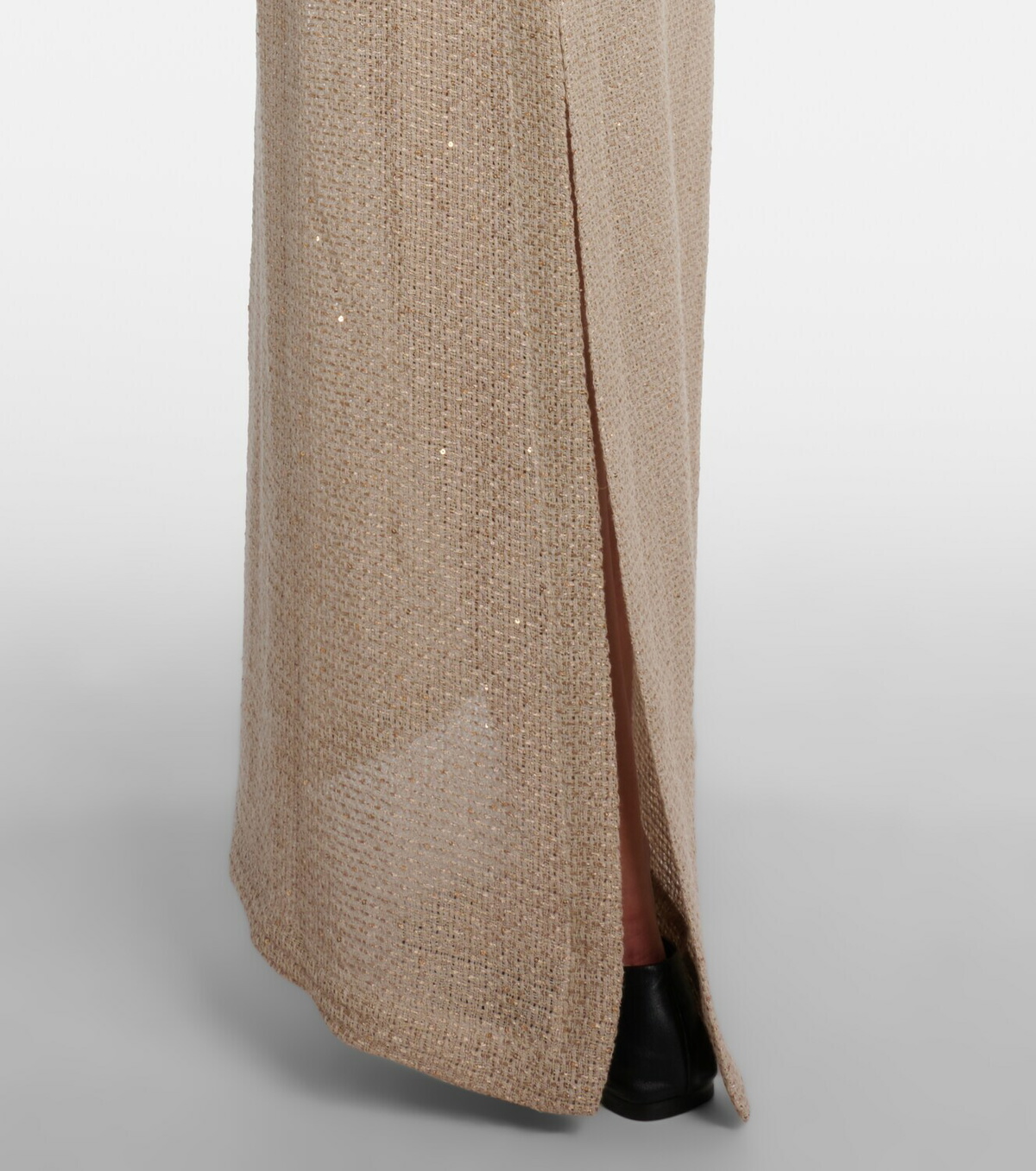 Leset Stella sequined linen-blend maxi skirt