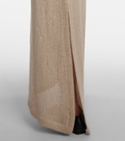 Leset Stella sequined linen-blend maxi skirt