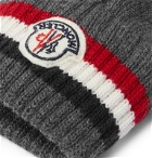 Moncler - Logo-Appliquéd Virgin Wool Gloves - Gray