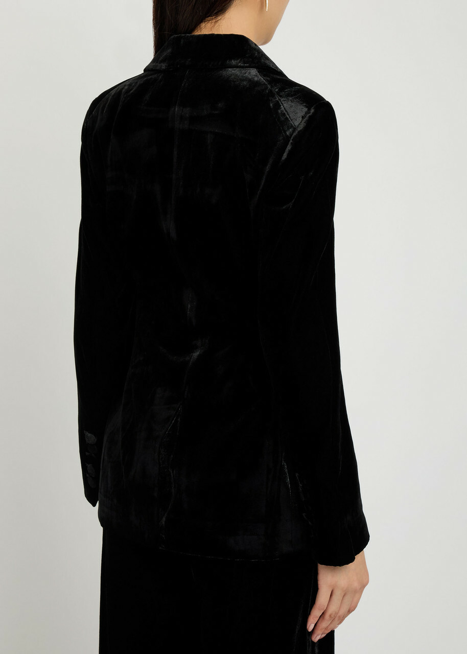 Veronica Beard Issel Belted Velour Jacket Black