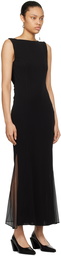 Helmut Lang Black Sheer Back Maxi Dress